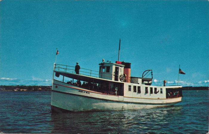 Soo Locks Boat Tours - Old Postcard (newer photo)